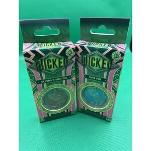 Wicked Movie Glinda Shiz Pin and Elphaba‎ Shiz Pin University Pin Set of 2
